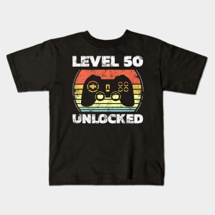 Level 50 Video 50th Birthday Kids T-Shirt